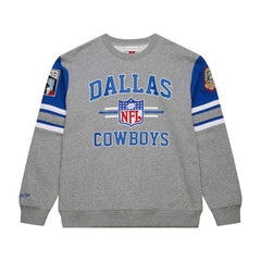 Dallas Cowboys Vintage Logo Pullover Sweatshirt Heather Gray | Mitchell & Ness