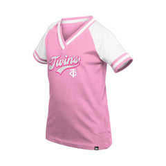 Minnesota Twins New Era Girls Youth Mommy & Me Raglan V-Neck T-Shirt - MLB