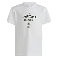 Argentina National Team Youth 2024 Copa America Champions T-Shirt White | Adidas Online