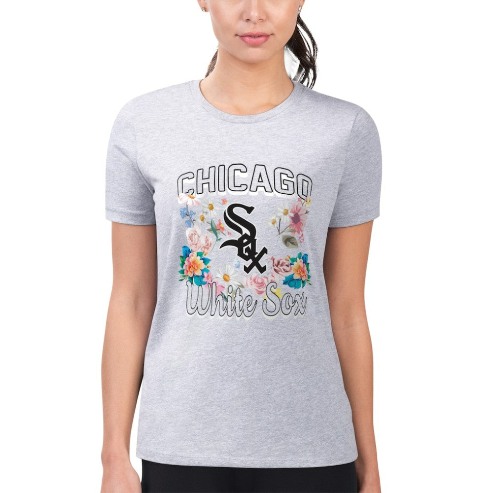 Chicago White Sox G-III 4Her by Carl Banks Women's Super-Slim Fit Lightweight Flowers Graphic T-Shirt - MLB