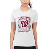 Washington Nationals G-III 4Her by Carl Banks Women's Super-Slim Fit Lightweight Flowers Graphic T-Shirt - MLB