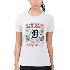 Detroit Tigers G-III 4Her by Carl Banks Women's Super-Slim Fit Lightweight Flowers Graphic T-Shirt - MLB