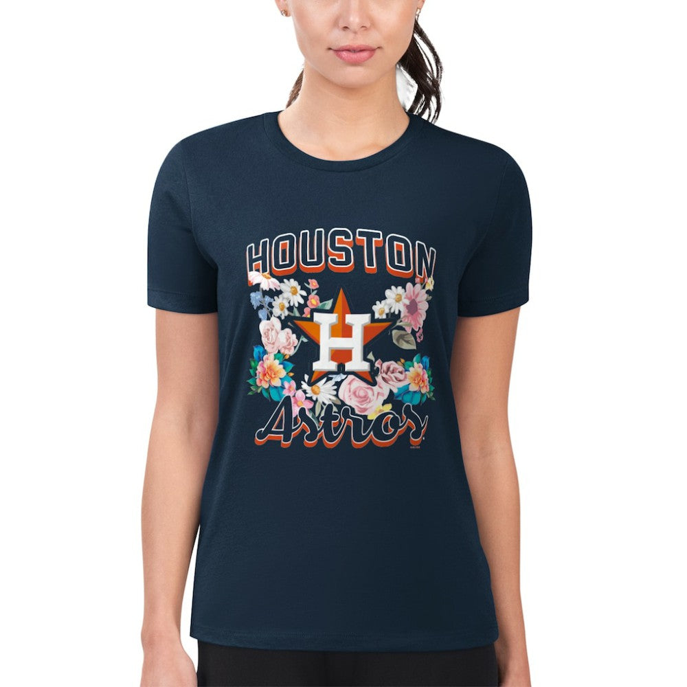 Houston Astros G-III 4Her by Carl Banks Women's Super-Slim Fit Lightweight Flowers Graphic T-Shirt - MLB