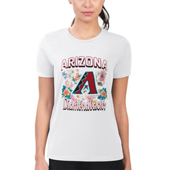 Arizona Diamondbacks G-III 4Her by Carl Banks Women's Super-Slim Fit Lightweight Flowers Graphic T-Shirt - MLB