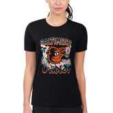 Baltimore Orioles G-III 4Her by Carl Banks Women's Super-Slim Fit Lightweight Flowers Graphic T-Shirt - MLB