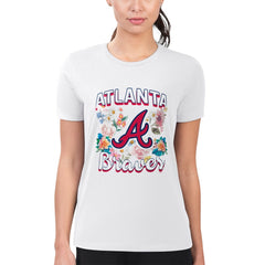 Atlanta Braves G-III 4Her by Carl Banks Women's Super-Slim Fit Lightweight Flowers Graphic T-Shirt - MLB