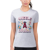 Los Angeles Angels G-III 4Her by Carl Banks Women's Super-Slim Fit Lightweight Flowers Graphic T-Shirt - MLB
