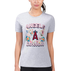 Los Angeles Angels G-III 4Her by Carl Banks Women's Super-Slim Fit Lightweight Flowers Graphic T-Shirt - MLB