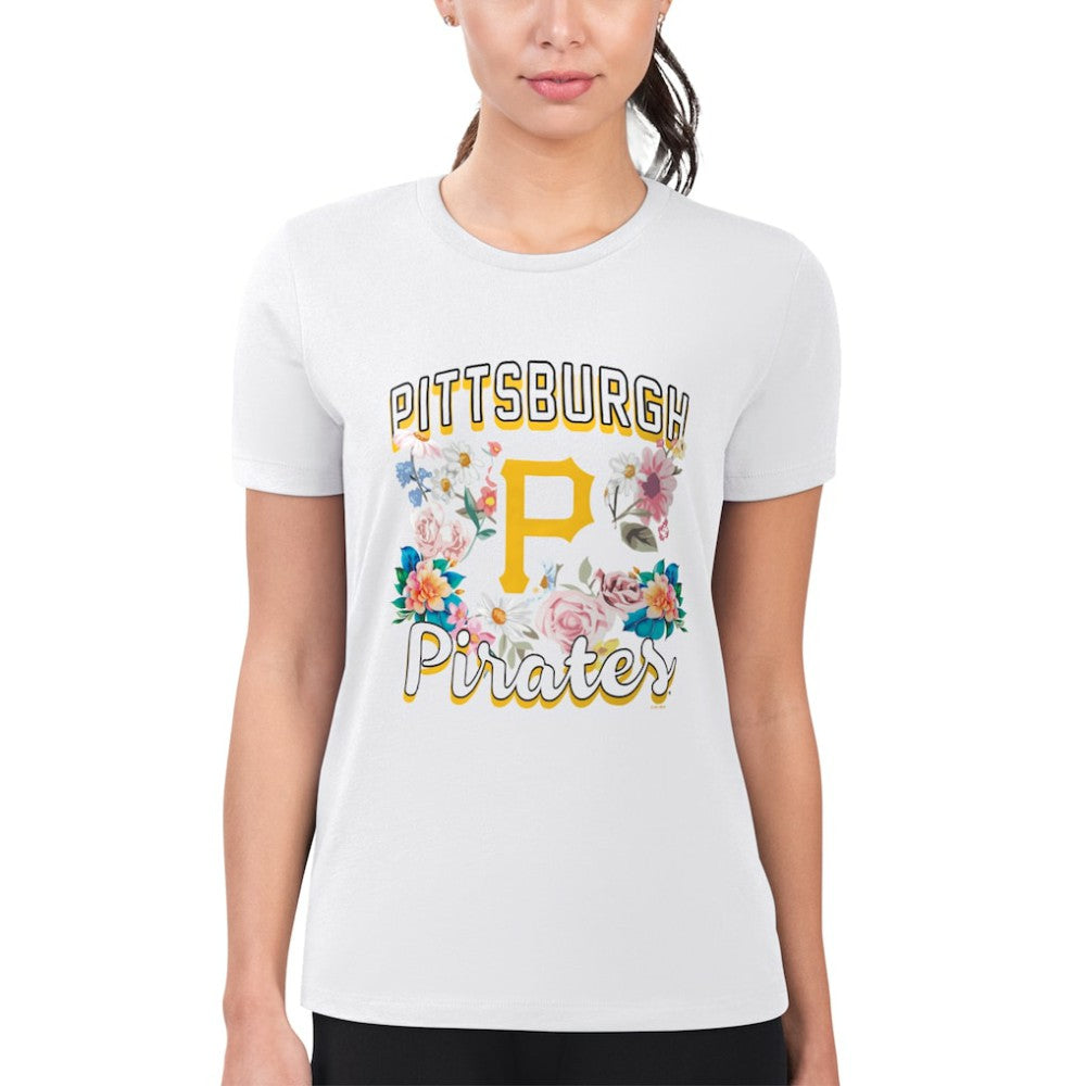 Pittsburgh Pirates G-III 4Her by Carl Banks Women's Super-Slim Fit Lightweight Flowers Graphic T-Shirt - MLB
