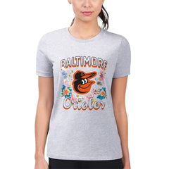 Baltimore Orioles G-III 4Her by Carl Banks Women's Super-Slim Fit Lightweight Flowers Graphic T-Shirt - MLB