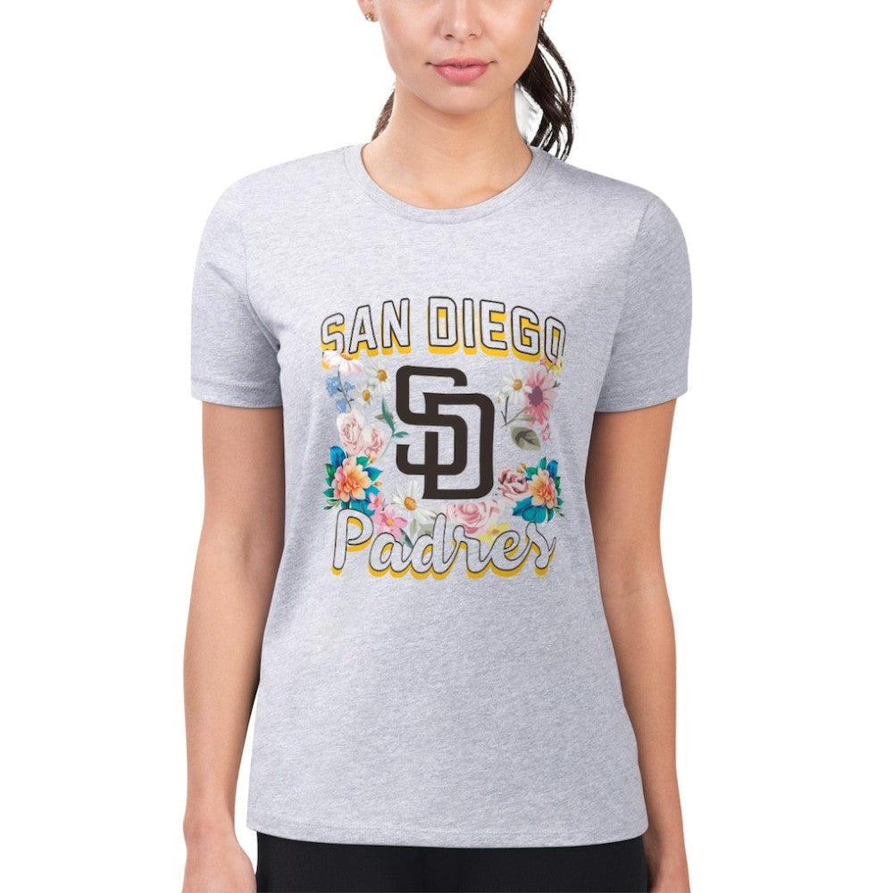 San Diego Padres G-III 4Her by Carl Banks Women's Super-Slim Fit Lightweight Flowers Graphic T-Shirt - MLB