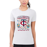 Minnesota Twins G-III 4Her by Carl Banks Women's Super-Slim Fit Lightweight Flowers Graphic T-Shirt - MLB