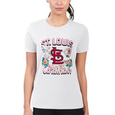 St. Louis Cardinals G-III 4Her by Carl Banks Women's Super-Slim Fit Lightweight Flowers Graphic T-Shirt - MLB