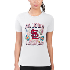 St. Louis Cardinals G-III 4Her by Carl Banks Women's Super-Slim Fit Lightweight Flowers Graphic T-Shirt - MLB