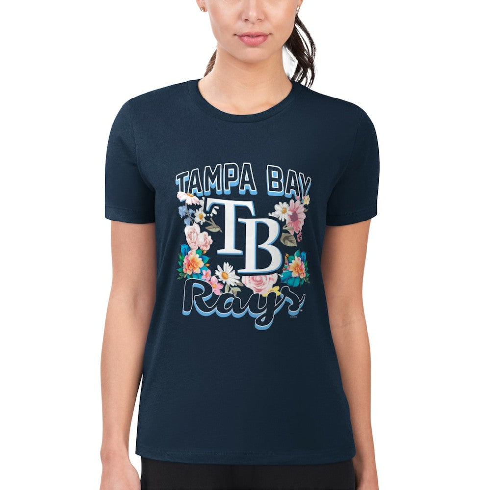Tampa Bay Rays G-III 4Her by Carl Banks Women's Super-Slim Fit Lightweight Flowers Graphic T-Shirt - MLB
