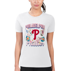 Philadelphia Phillies G-III 4Her by Carl Banks Women's Super-Slim Fit Lightweight Flowers Graphic T-Shirt - MLB