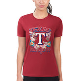 Texas Rangers G-III 4Her by Carl Banks Women's Super-Slim Fit Lightweight Flowers Graphic T-Shirt - MLB