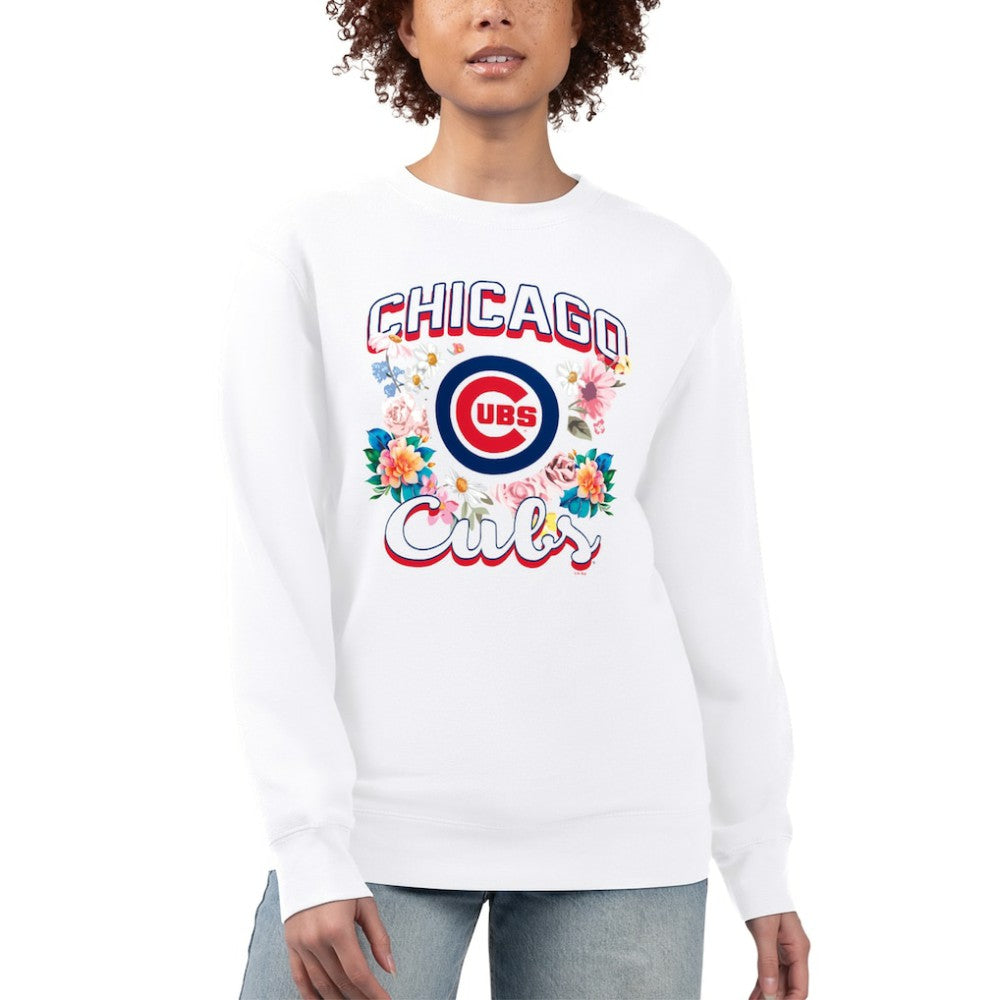 Chicago Cubs G-III 4Her by Carl Banks Women's Flowers Graphic Pullover Sweatshirt - MLB