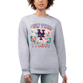 New York Mets G-III 4Her by Carl Banks Women's Flowers Graphic Pullover Sweatshirt - MLB