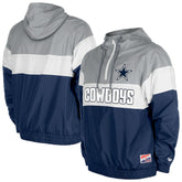 Dallas Cowboys New Era Pullover Quarter-Zip Hoodie Jacket Navy | NFL