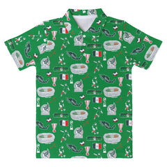 Mexico National Team Vive La Fete Youth Impressions Artwork Polo Green - FIFA World CUP