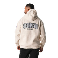 Sacramento Kings The Wild Collective Unisex Corduroy Tri-Blend Pullover Hoodie Cream - NBA