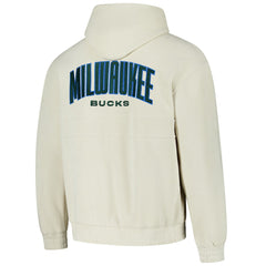 Milwaukee Bucks The Wild Collective Unisex Corduroy Tri-Blend Pullover Hoodie Cream - NBA