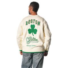 Boston Celtics The Wild Collective Unisex Jacquard Knit Pullover Sweater Cream - NBA