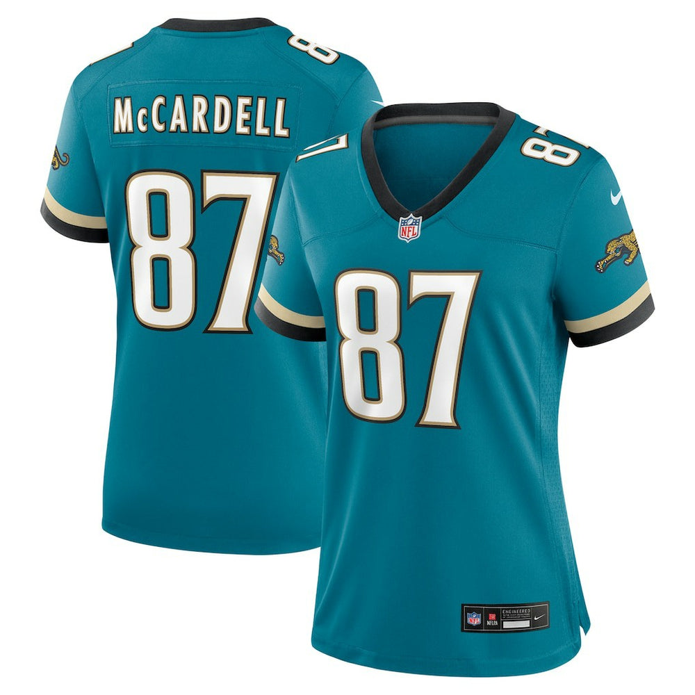 Keenan McCardell Jacksonville Jaguars Women's Prowler Throwback Retired Player Game Jersey Teal | Nike for Sale