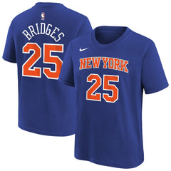 Mikal Bridges New York Knicks Youth Icon Name & Number T-Shirt Blue - NBA