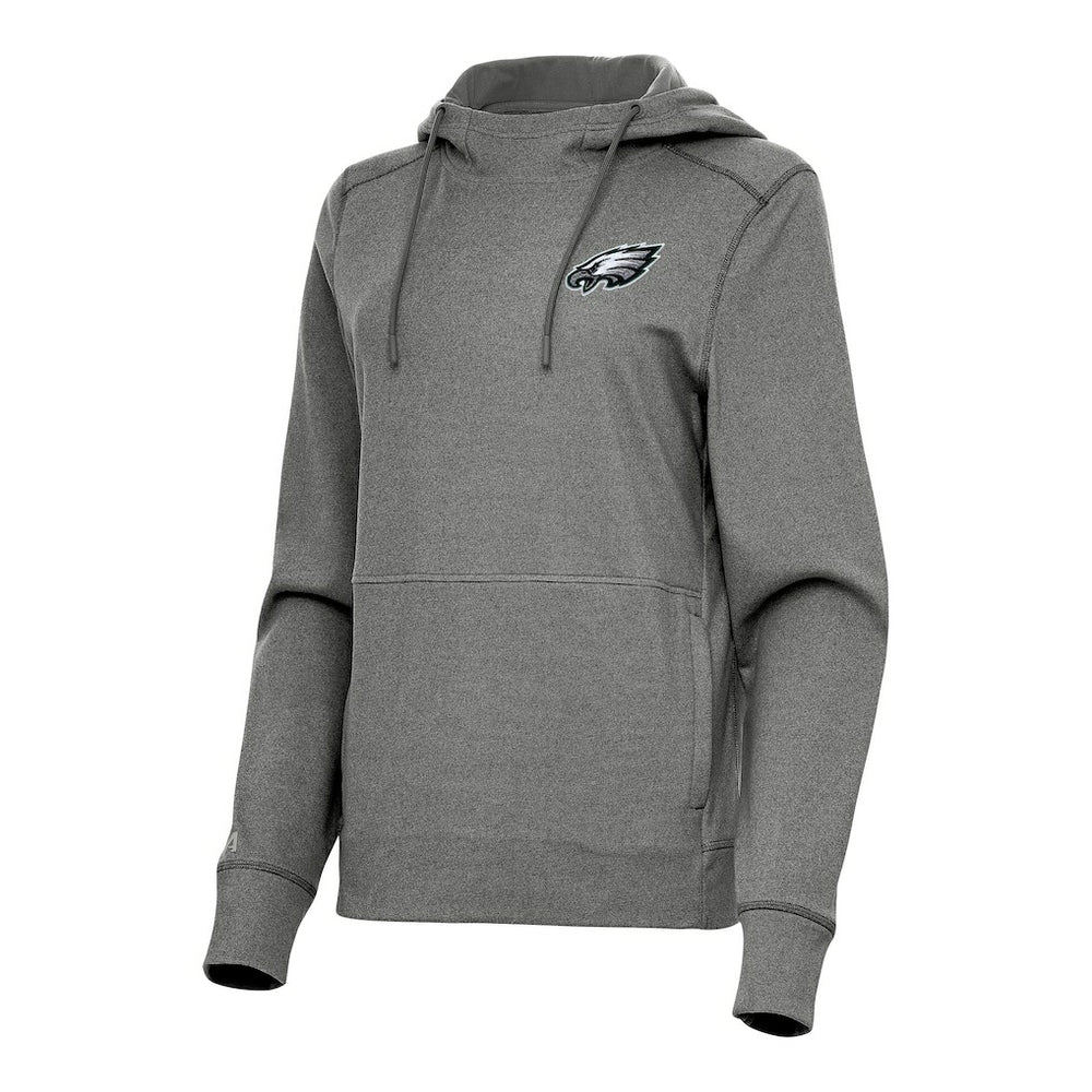 Philadelphia Eagles Antigua Women's Justice Pullover Hoodie Heather Black | NFL
