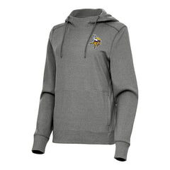 Minnesota Vikings Antigua Women's Justice Pullover Hoodie Heather Black | NFL