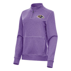 Baltimore Ravens Antigua Women's Crush Quarter-Zip Jacket Heather Purple | NFL