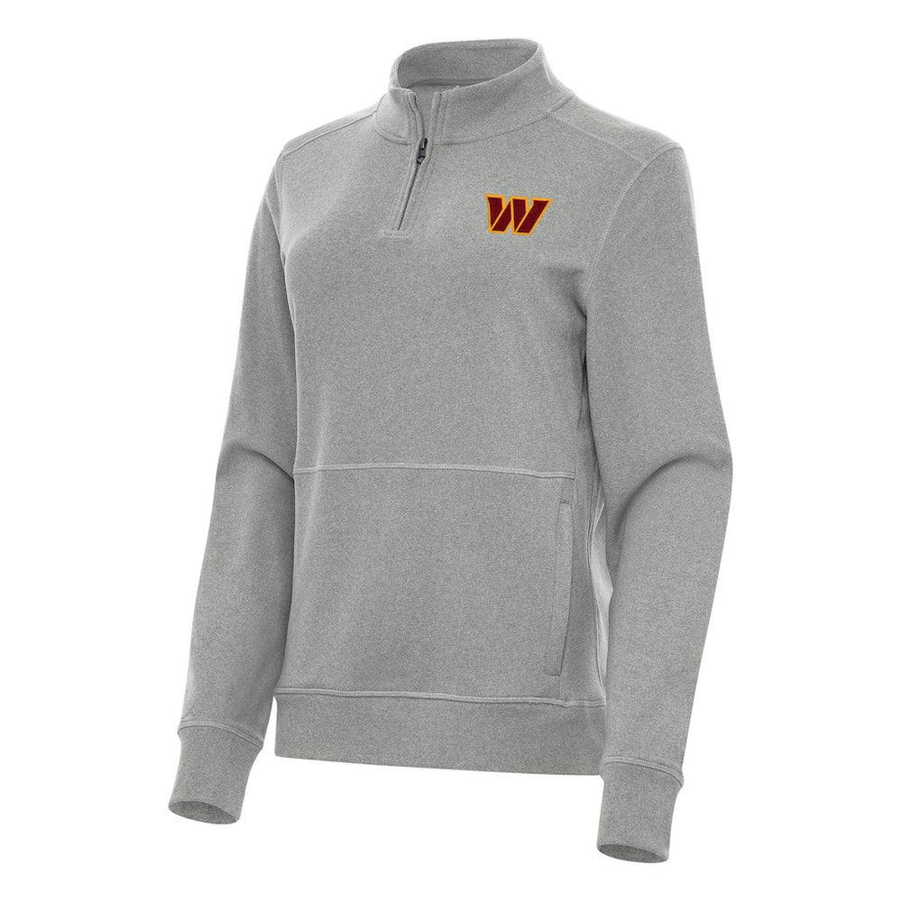 Washington Commanders Antigua Women's Crush Quarter-Zip Jacket Heather Gray | NFL
