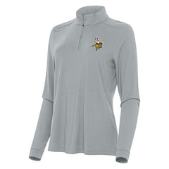 Minnesota Vikings Antigua Women's Intent Quarter-Zip Sweatshirt Gray | NFL