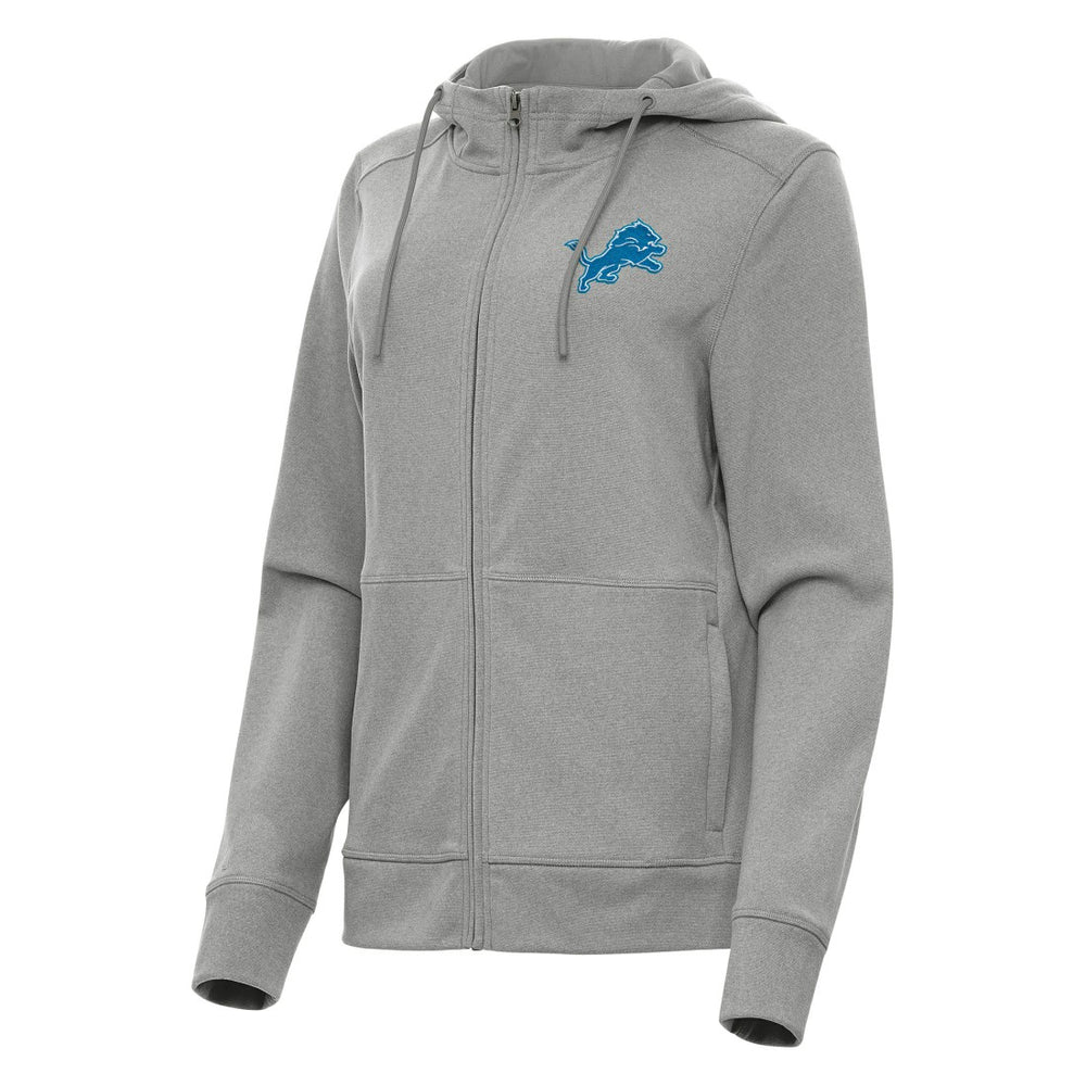 Detroit Lions Antigua Women's Seeker Full-Zip Hoodie Jacket Heather Gray | NFL