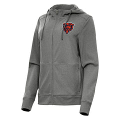Chicago Bears Antigua Women's Seeker Full-Zip Hoodie Jacket Heather Charcoal | NFL