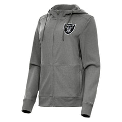 Las Vegas Raiders Antigua Women's Seeker Full-Zip Hoodie Jacket Heather Charcoal | NFL