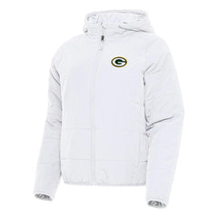 Green Bay Packers Antigua Women's Universe Full-Zip Hoodie Jacket White | NFL