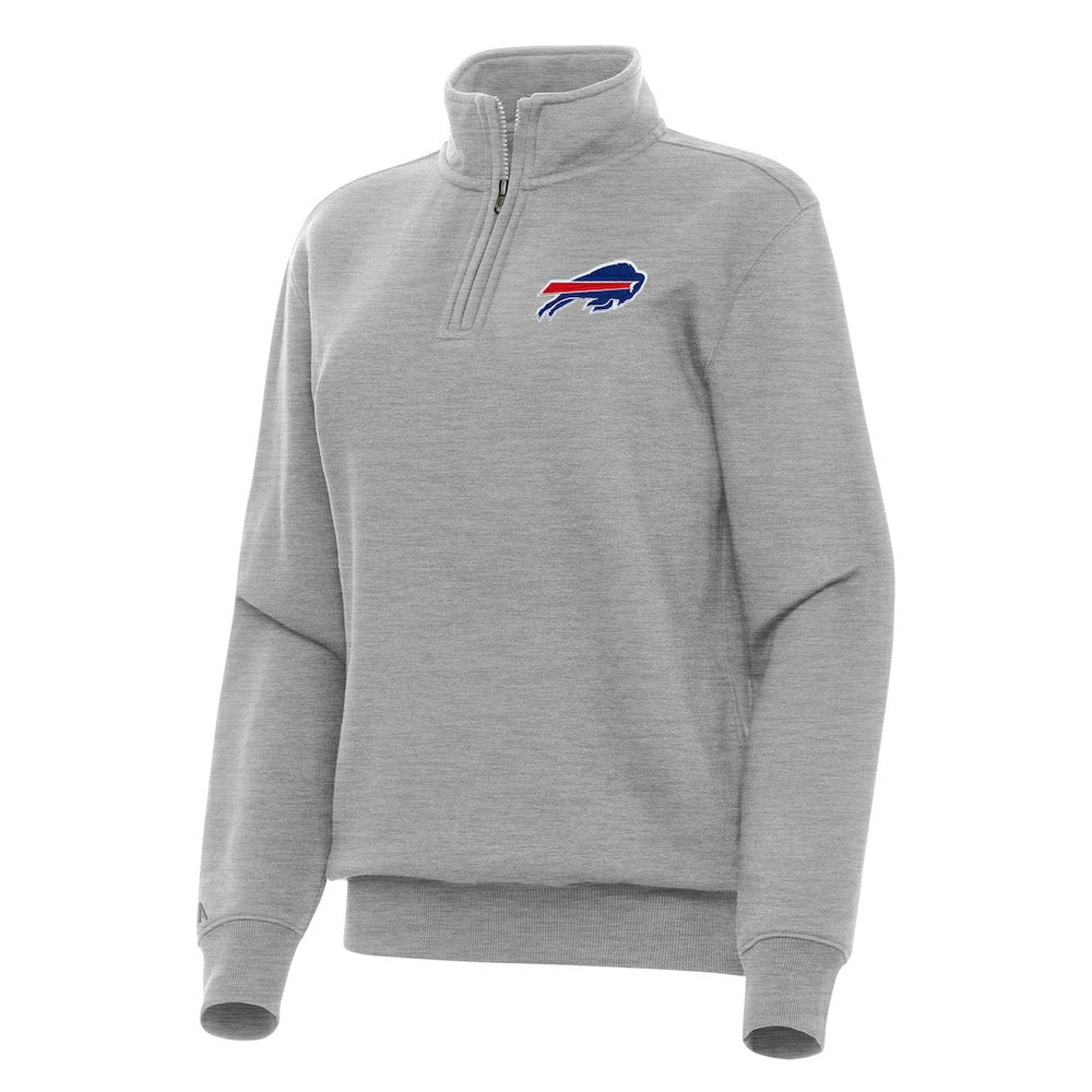 Buffalo Bills Antigua Women's Victory Quarter-Zip Top Heather Gray | NFL