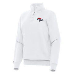 Denver Broncos Antigua Women's Victory Quarter-Zip Top White | NFL