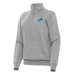 Detroit Lions Antigua Women's Victory Quarter-Zip Top Heather Gray | NFL
