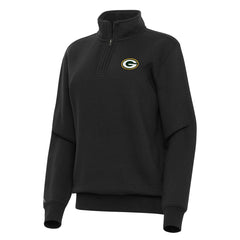 Green Bay Packers Antigua Women's Victory Quarter-Zip Top Black | NFL