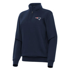 New England Patriots Antigua Women's Victory Quarter-Zip Top Navy | NFL