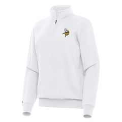 Minnesota Vikings Antigua Women's Victory Quarter-Zip Top White | NFL