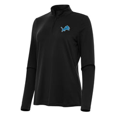 Detroit Lions Antigua Women's Reprocess Quarter-Zip Top Black | NFL