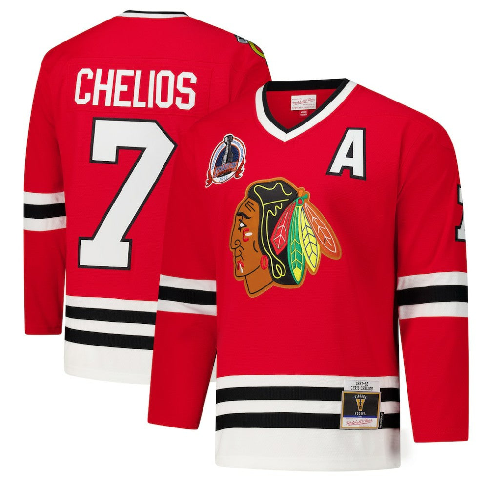Chris Chelios Chicago Blackhawks 1991-92 Power Play Jersey - Red - NHL