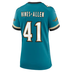 Josh Hines-Allen Jacksonville Jaguars Women's Prowler Throwback Game Jersey Teal | Nike for Sale