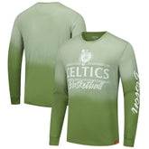 Boston Celtics Sportiqe Unisex Sun Fade Vintage Mohave Long Sleeve T-Shirt Olive - NBA