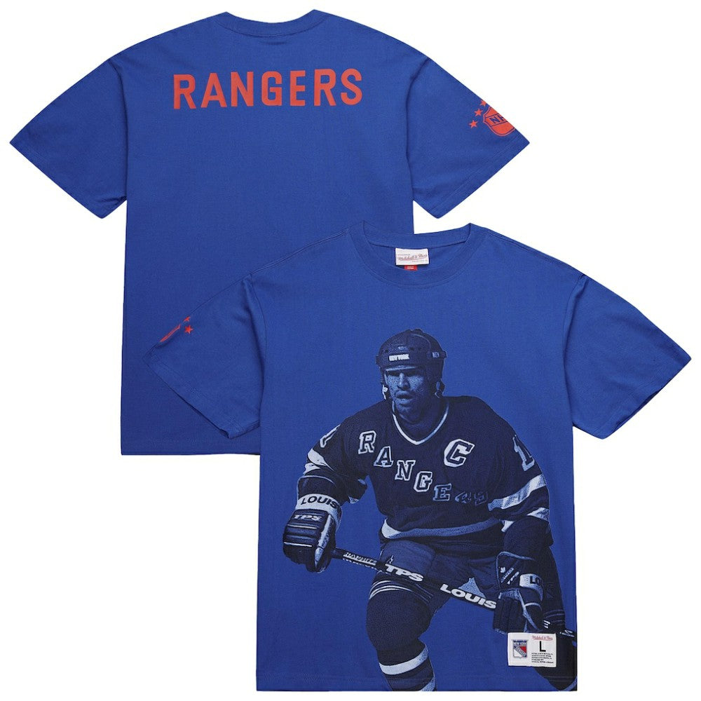 Mark Messier New York Rangers Mitchell & Ness NHL Ultimate Player Vintage Logo T-Shirt - Blue - NHL